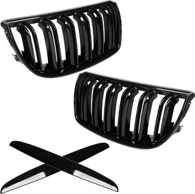Produktbild von Nieren Kühlergrill Sportgrill mit DOPPELSTEG in Schwarz Glanz Sport Ausführung