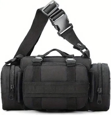 Produktbild von Taktische Hüfttasche in Schwarz, 3in1 Combat Hip Bag als Bauchtasche, Umhängetasche oder Tragetasche mit MOLLE System
