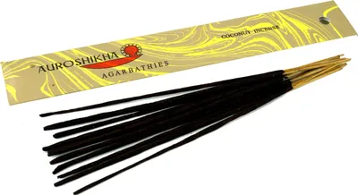 Produktbild von Auroshikha Räucherstäbchen - Coconut, Gelb, 23*3,5*0,3 cm, Indische Räucherstäbchen