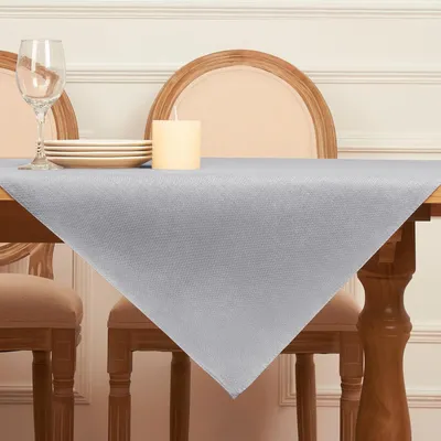 Obrázek produktu pro Softalker omyvatelný ubrus 80 x 80 cm čtvercový ubrus z 210 GSM lněného vzhledu vodoodpudivý ubrus malý zahradní ubrus světle šedý ubrus pro venkovní použití, svatby
