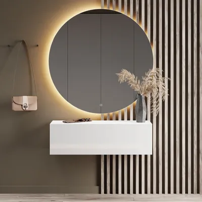 Produktbild von Planetmöbel Flur Möbel Garderobe Hängeschrank 1x 100 cm weiß, Wandgarderobe hängend oder stehend