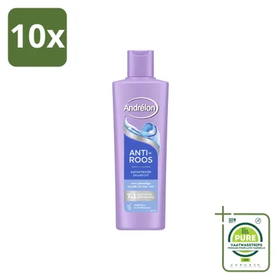 Image de 10 flacons de shampooing Andrélon Anti-pellicules, 250 ml, lot économique, 10 pièces