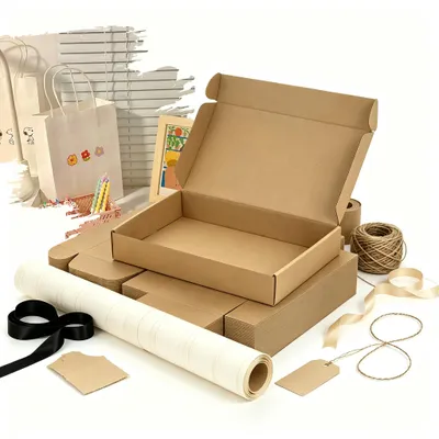 Produktbild von YARDIN 80 Stück Faltkarton 32 x 20 x 5 cm Wellpappe Karton Box Maxibrief Großbrief Versandkarton Warensendungen Kleinwaren Dokumente Geschenkverpackung