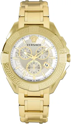 Produktbild von Versace VE5CA0623 Chrono Sporty Chronograph weiss gold Edelstahl Herren Uhr NEU