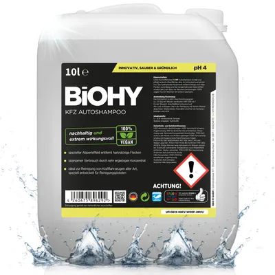 Produktbild von BiOHY KFZ Autoshampoo + Auslaufhahn, Autowaschmittel, Autoshampoo Konzentrat, 10 l