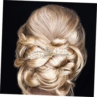 Produktbild von Eleganter Braut-Haarkamm mit Perlen und Strass für festliche Anlässe