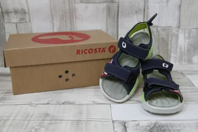 Produktbild von Ricosta Jungen Klett-Sandale blau/neongrün, Motiv Haifisch 29