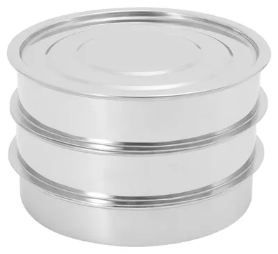 Image de Récipient de germination en acier inoxydable – Pour la germination et la culture de jeunes plants – Empilable – Avec bac de récupération d'eau – Pour graines et légumineuses – 22 x 12,7 cm