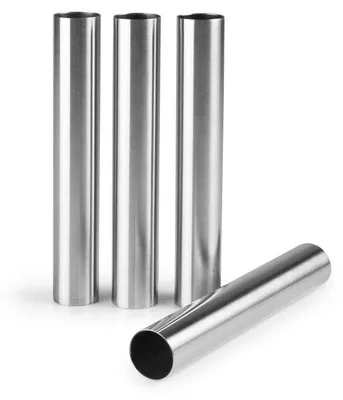 4 Sahnerollen-Formen aus Edelstahl, 25 x 13 x 2 cm, metallic