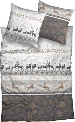 Produktbild von Casatex Bettwäsche Winterworld" weiß-anthrazit 1x 135x200 cm + 1x 80x80 cm"