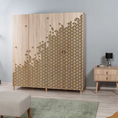 Obrázek produktu pro Skye Decor, İmaj-120, šatní skříň, dub Sonoma, 100 % MELAMINEM POVLÁKNĚNÉ PANELY, 180 x 52 x 192 cm