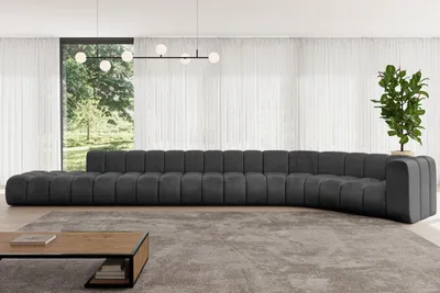 Produktbild von ALTDECOR Modulares Sofa Ecksofa in L-Form - Tilmo-L3 - 581x194x70 cm Schwarz - Corner modular Sofa Eckcouch Couch Wohnlandschaft Cauchsofa Bodensofa Polstersofa