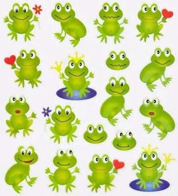 Produktbild von Sticker mit Frosch-Motiv, transparent, aus Folie, Maße 150 x 165 mm, 1 Blatt