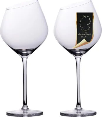 Image de Intirilife 2x verre à vin avec bord moderne - 470 ml capacité de remplissage - verre à vin rouge calice résistant au lave-vaisselle verre cristal antichoc