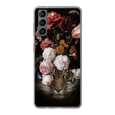 Produktbild von MuchoWow® Handyhülle Schutzhülle Hülle für Samsung Galaxy S21 Blumen - Jan Davidsz de Heem - Tiger - Gemälde - Stillleben - Alte Meister Silikon Softcase Handy Hülle - Softcase