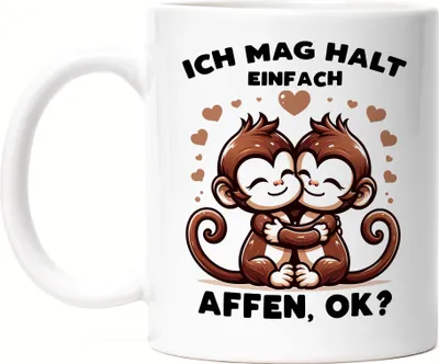 Produktbild von Ich mag halt einfach Affen, ok? Süße Affen Tasse Weiß - Affe Haustier Freude