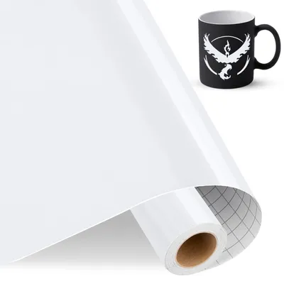 Productafbeelding van Vinylfolie voor snijplotters - Glanzend - Geschikt voor snijden en knutselen - Wit - 30,5 cm x 457,5 cm