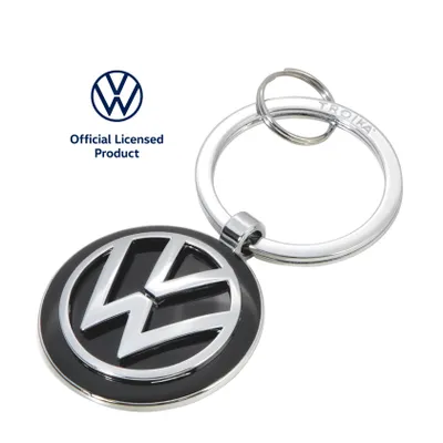Produktbild von TROIKA VW VOLKSWAGEN KEYRING, Schlüsselring, Schwarz, Silber, Metall, Rund, Uni, Alle