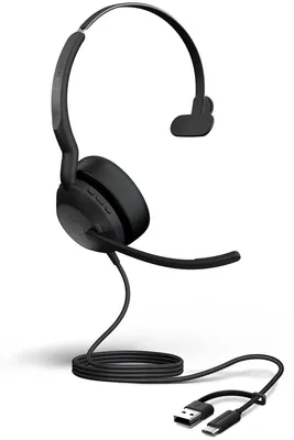 Produktbild von Evolve2 50 (schwarz, UC, Bluetooth 5.2, USB-C und USB-A, Mono)