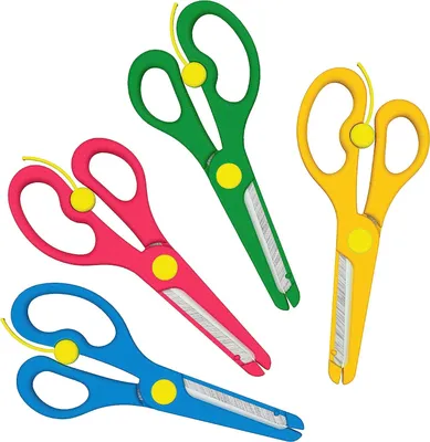 Produktbild von Enid store Bastelschere Kinder-Scheren Set mit Sicherung | Blau Grün Gelb Rosa