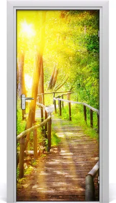 Produktbild von Tulup Türaufkleber 95x205 cm Dekorative Aufkleber Selbstklebend Wasserdichte Tapete Abnehmbar Schlafzimmer Wohnzimmer Wohnkultur - Weg im Wald