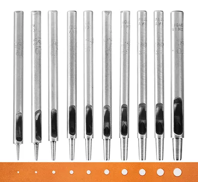 Gatenijzerset 10-tlg., rund, Stahl, 0,5-5 mm