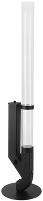 Produktbild von Peviasot Pellet Feuersäule aus Stahl mit 3 mm Borosilikatglas, Feuerrohr mit Brennstoffklappe für Garten & Terrasse, Schwarz
