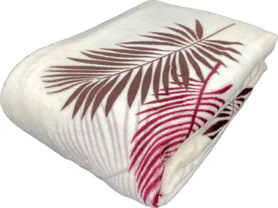 Produktbild von heimtexland ® Kuscheldecke Tropical Super Soft Flanell Wohndecke 150x200 Palmblätter Typ853 Braun
