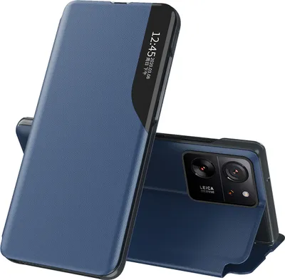 Produktbild von Dünn Flip Stand Cover Kunstleder Schutzhülle für Xiaomi 13T /13T Pro /Redmi K60 Ultra Blau