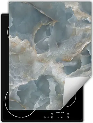 Produktbild von DarHaus Herdabdeckplatte Einteilig Küche Abdeckplatte für Glaskeramikfeld Abdeckung Induktionskochfeld Aufrollbare Matte 40x52 cm, grau - Marmor