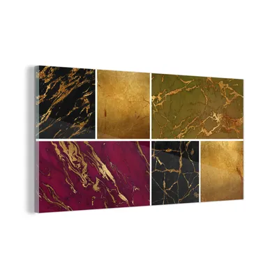Obrázok produktu pre MuchoWow® Sklenené obrazy - Obrazy na stenu - Foto na skle Mramor - zlatá - elegantná 80x40cm Nástenná dekorácia zo skla - akrylový sklenený obraz - akrylové