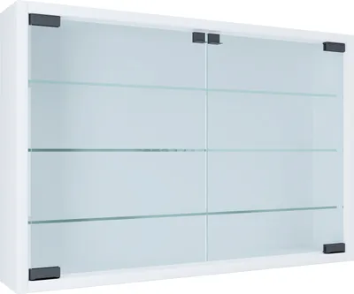 Image de Caisse d'affichage en verre suspendue | Verre de présentoir avec verre de sécurité ESG | Dimensions env. H. 40 x W. 60 x D. 10 cm | Verre de présentoir suspendu | Moderne et peu encombrant | Armoire d'affichage en verre - Mandosa M