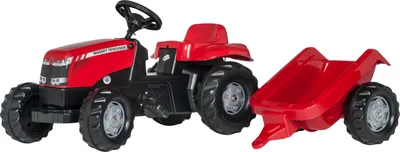 Produktbild von rolly toys Kid Trettraktor mit Anhänger MF, Maße: 134x47x52 cm; 01 230 5