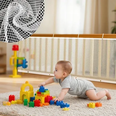 Productafbeelding van Kinderveiligheidsnet - Traphek net - Kinderen beschermen - Ripstop materiaal - 6mx0.9m - Grijs