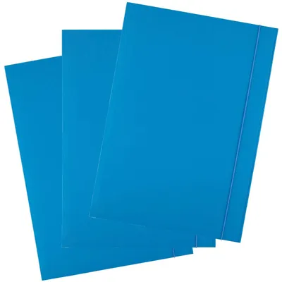 Produktbild von D.RECT 25 Stück Sammelmappe aus Karton | Postmappe mit Gummiband | 300g Blau