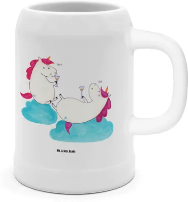 Produktbild von Mr. & Mrs. Panda Humpen Einhorn Sekt - Weiß - Geschenk, BFF, Deko, Unicorn, Krug, Einhörner, Spaß, Bier Seidel, Tonkrug, Steinkrug, Freundin