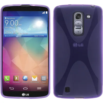 Produktbild von PhoneNatic Case kompatibel mit LG G Pro 2 - lila Silikon Hülle X-Style + 2 Schutzfolien
