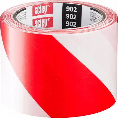 Produktbild von Scley Warnband 100m x 8cm weiß-rot nicht klebend