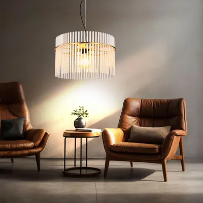 Produktbild von LED Pendelleuchte, Metall, Gold, D 40 cm