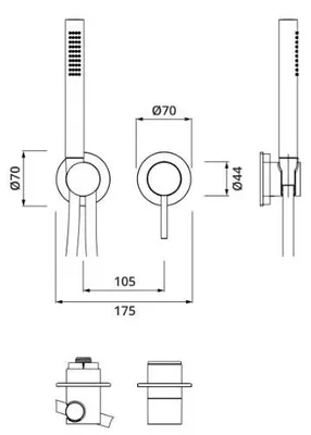Produktbild von Herzbach MODUL7 Hebelmischer-Farbset 1 Verbraucher Chrom