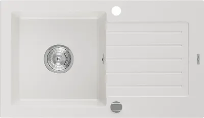 Image de Mexen Pablo Évier en granit 1 bac avec égouttoir 752 x 436 mm, blanc - 6510751010-20