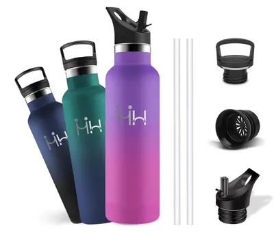 Produktbild von Edelstahl Trinkflasche 0,5L Isolierflasche auslaufsicher BPA-frei,