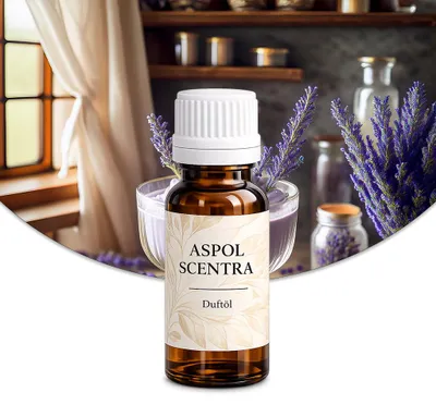 Produktbild von Aspol Scentra Geheime Lavendelcreme UFIGREEN Duftöl für Kerzen 10 ml, KI-generiertes Bild