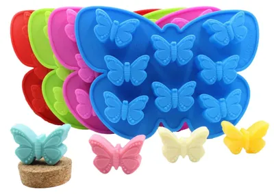 Eiswürfelform Silikon Schmetterling 8 Fächer BPA-frei