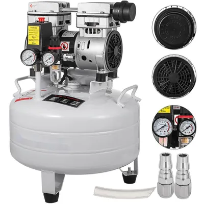 Produktbild von 850W Druckluftkompressor 30L - Flüsterkompressor Ölfrei - Leise Druckluftabgabe