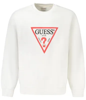 Produktbild von Herren Oversized Sweatshirt Weiß - Baumwolle, Rundhals, Logo-Druck