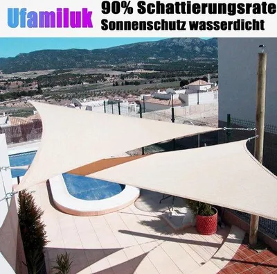 Produktbild von Famanu Sonnensegel dreieckig, wasserdicht, 2 x 2 x 2,8 m, UV-Schutz, antrazit