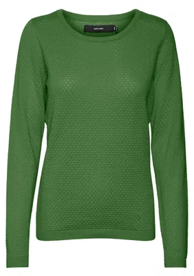 Productafbeelding van VERO MODA dames trui, model VMCARE, lange mouwen, ronde hals, kleur: groen (Kale), maat: L