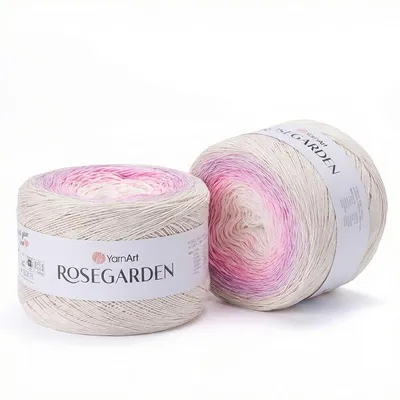 Produktbild von YarnArt Rosegarden 331 Ombre-Baumwollgarn 1000m/250g für Tücher & Schals