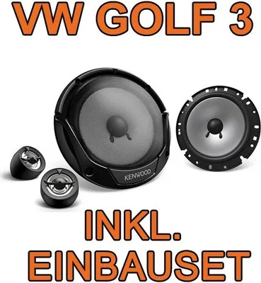 Produktbild von KENWOOD KFC-E170P - 16,5cm 2-Wege Lautsprecher Einbauset passend für VW Golf 3 - justSOUND